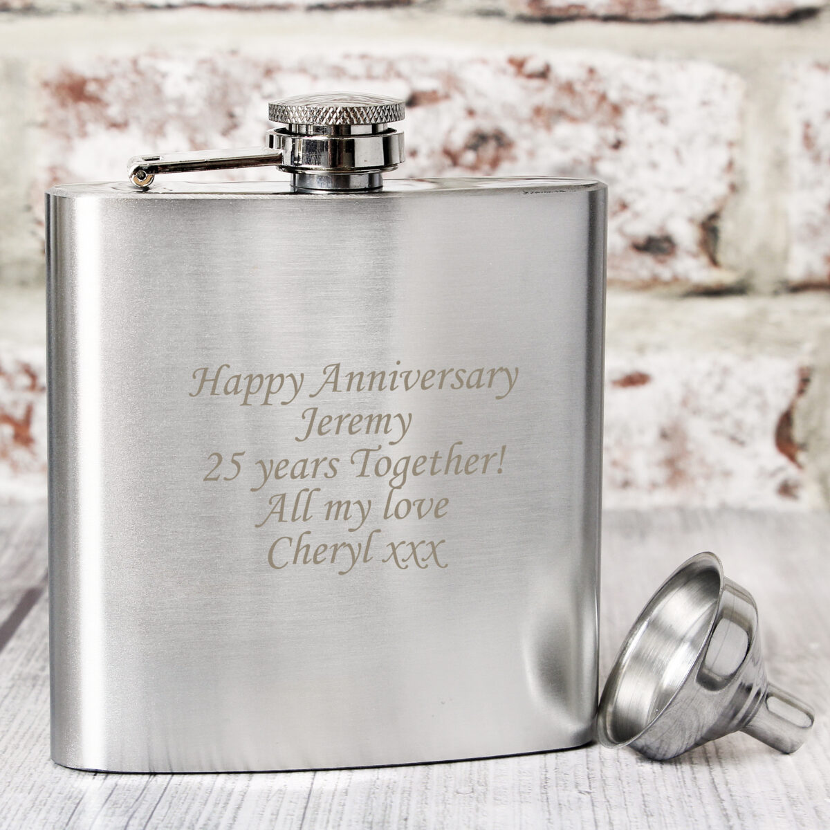 Personalised Boxed Stainless Steel Hip Flask - Image 3