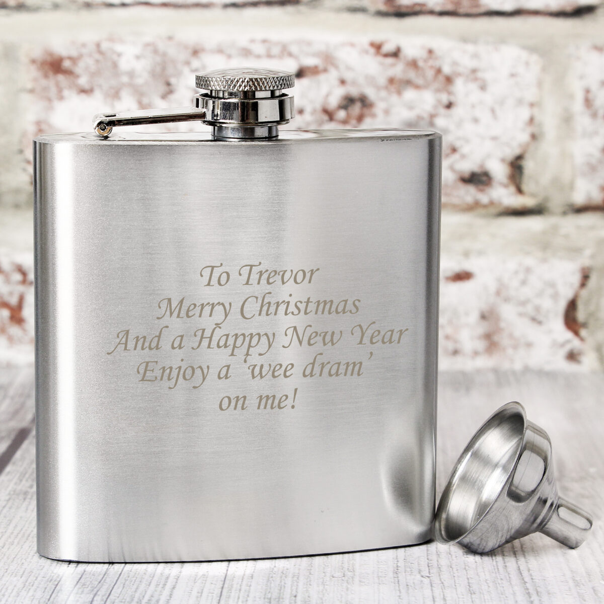 Personalised Boxed Stainless Steel Hip Flask - Image 4