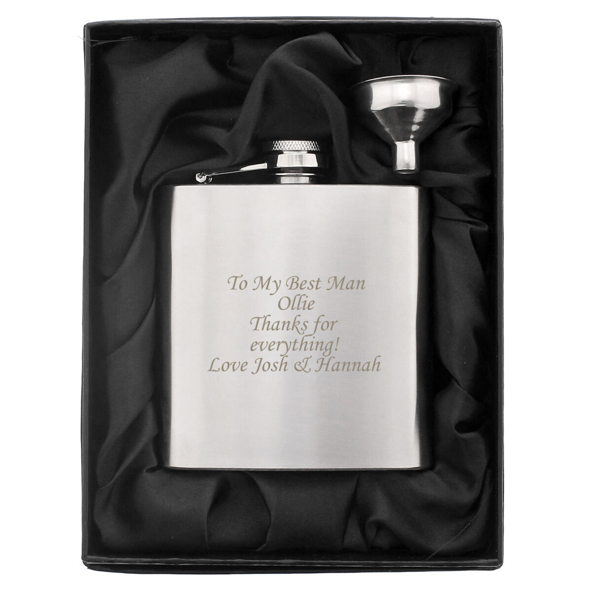 Personalised Boxed Stainless Steel Hip Flask - Image 6