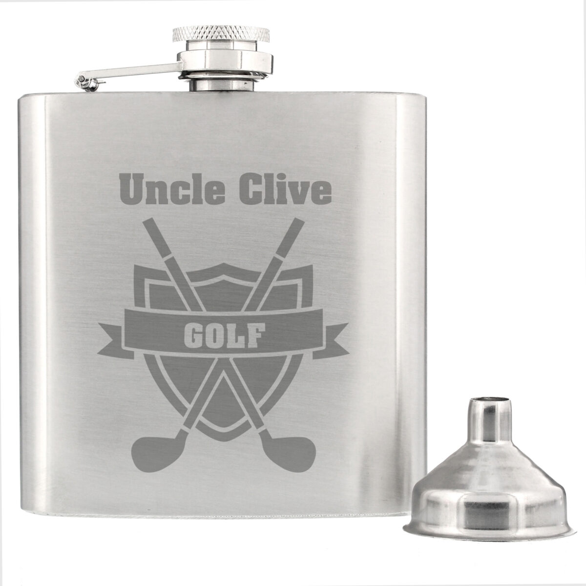 Personalised Golf Crest Hip Flask - Image 2