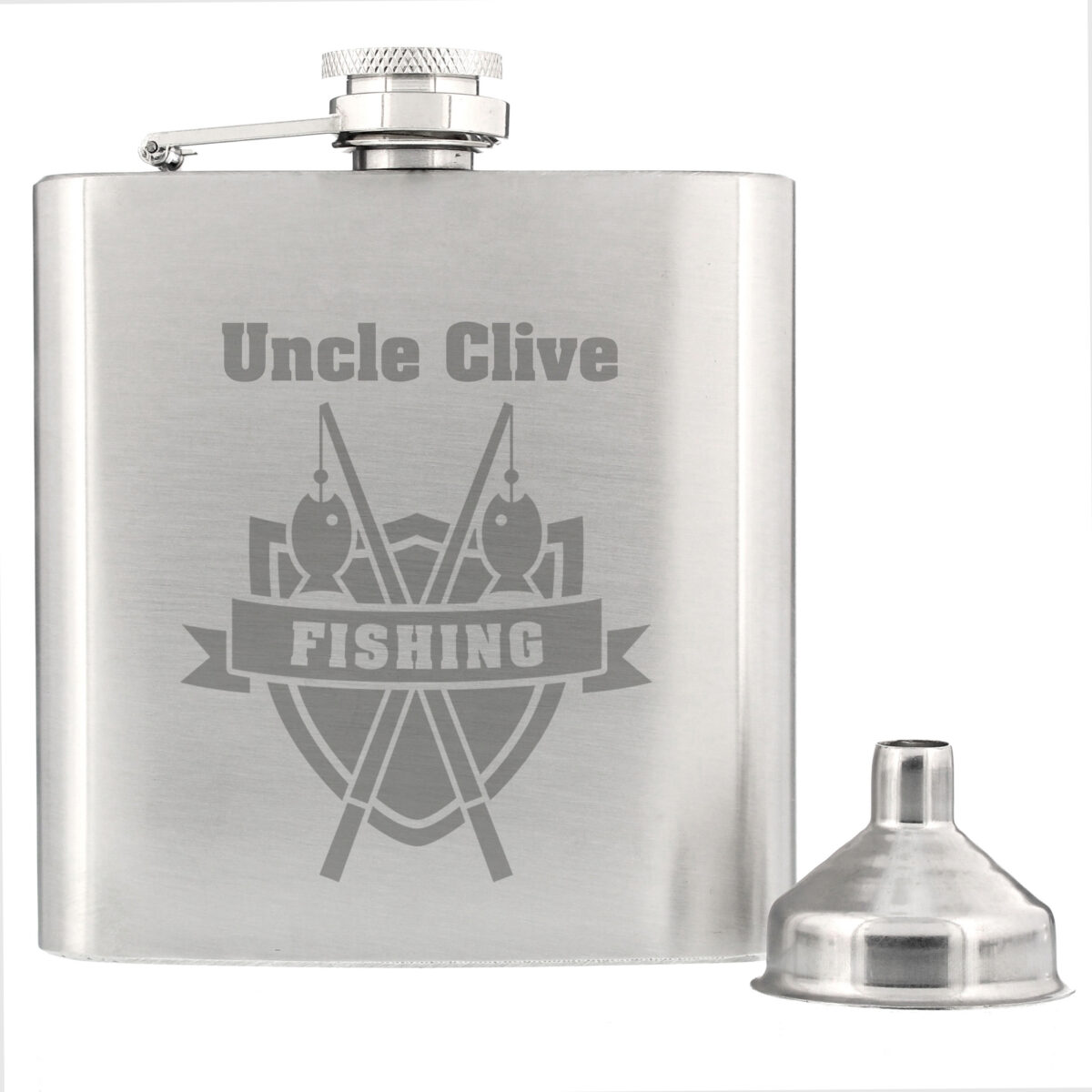 Personalised Fishing Crest Hip Flask - Image 2