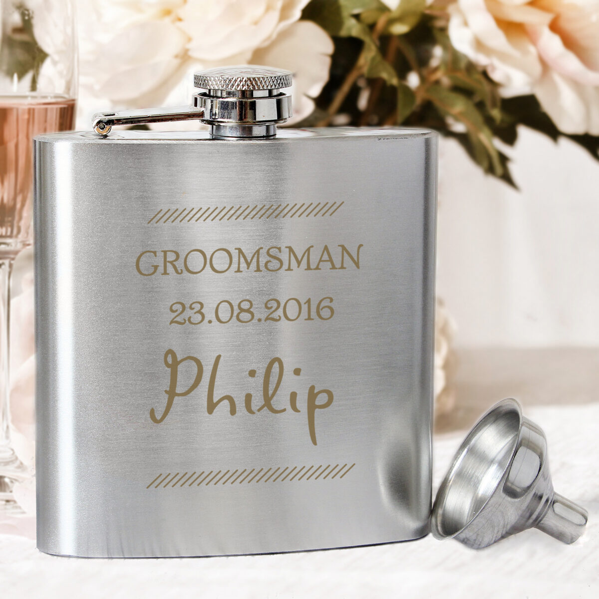 Personalised Classic Stainless Steel Hip Flask - Image 4