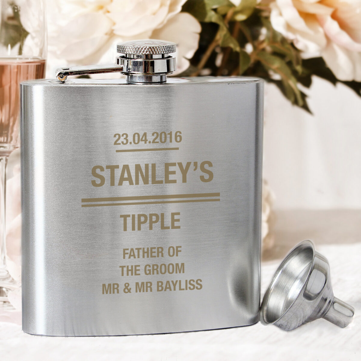 Personalised Message Stainless Steel Hip Flask - Image 5