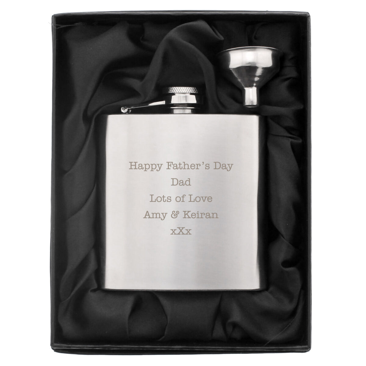 Personalised Any Message Stainless Steel Hip Flask - Image 8