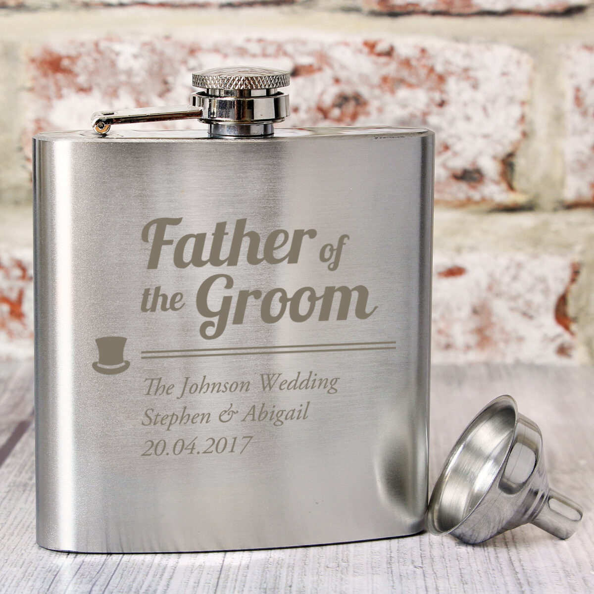 Personalised Father of the Groom Hip Flask - Image 2