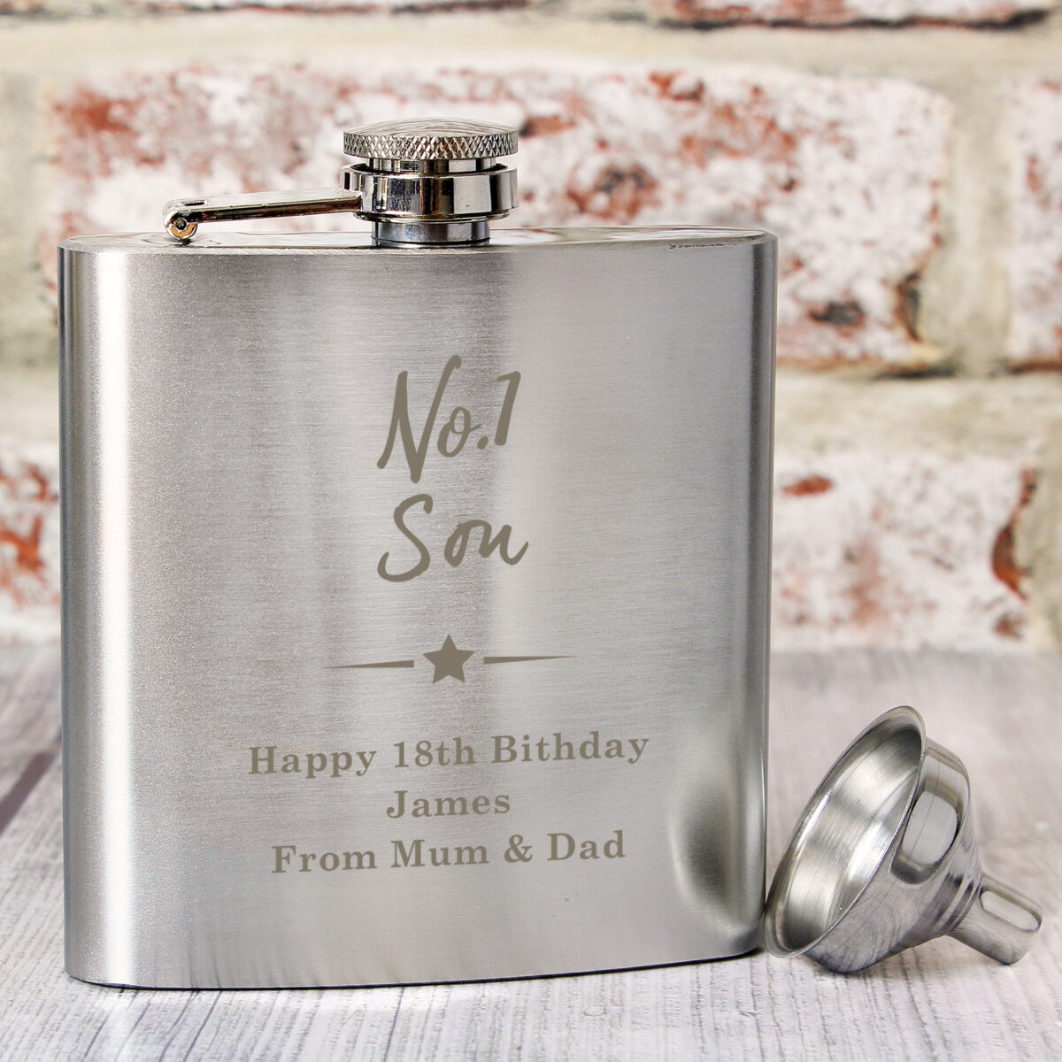 Personalised No.1 Hip Flask - Image 3