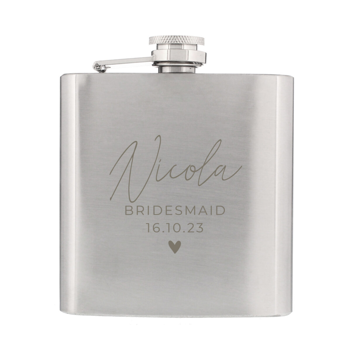 Personalised Free Text Wedding Party Hip Flask - Image 4