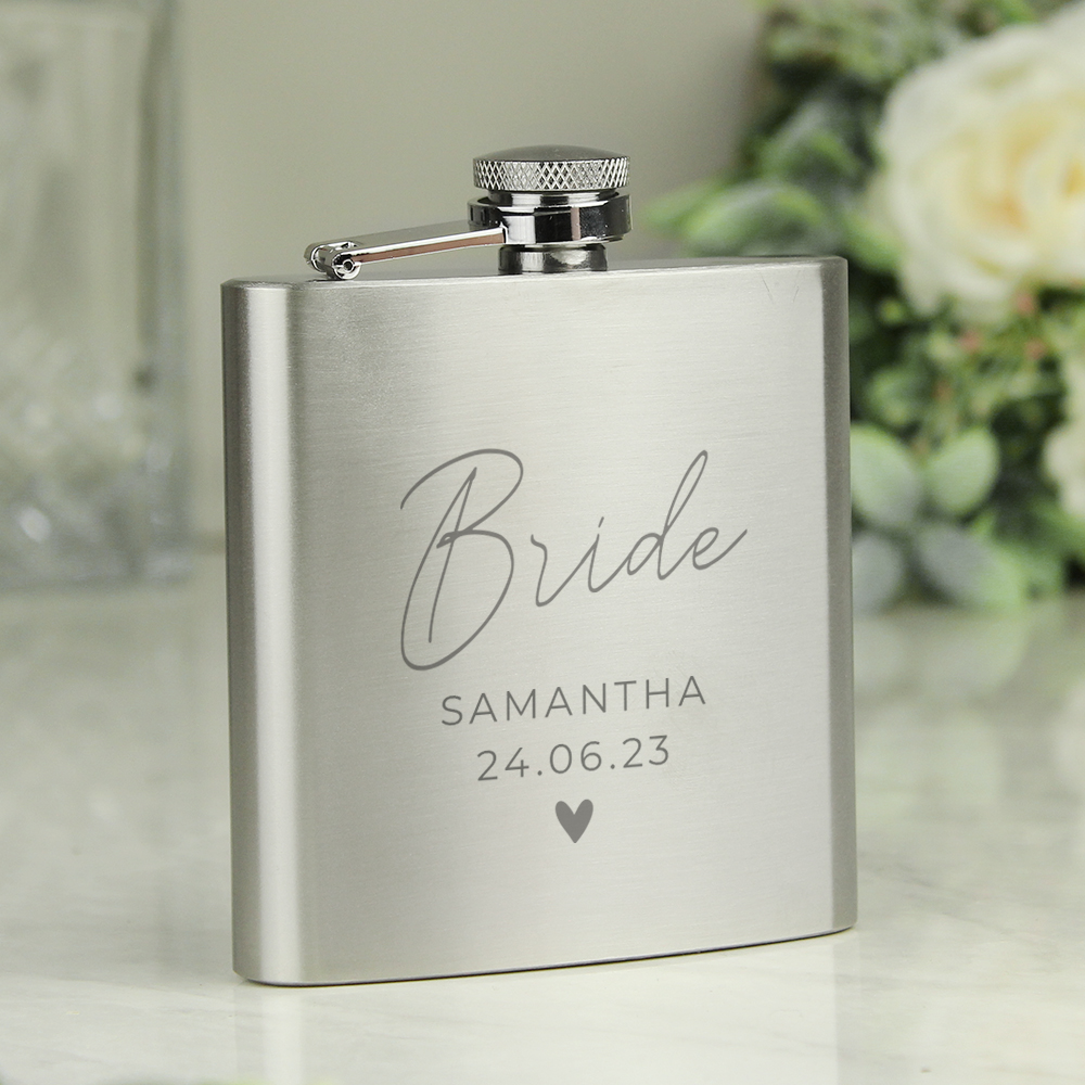 Personalised Free Text Wedding Party Hip Flask - Image 7