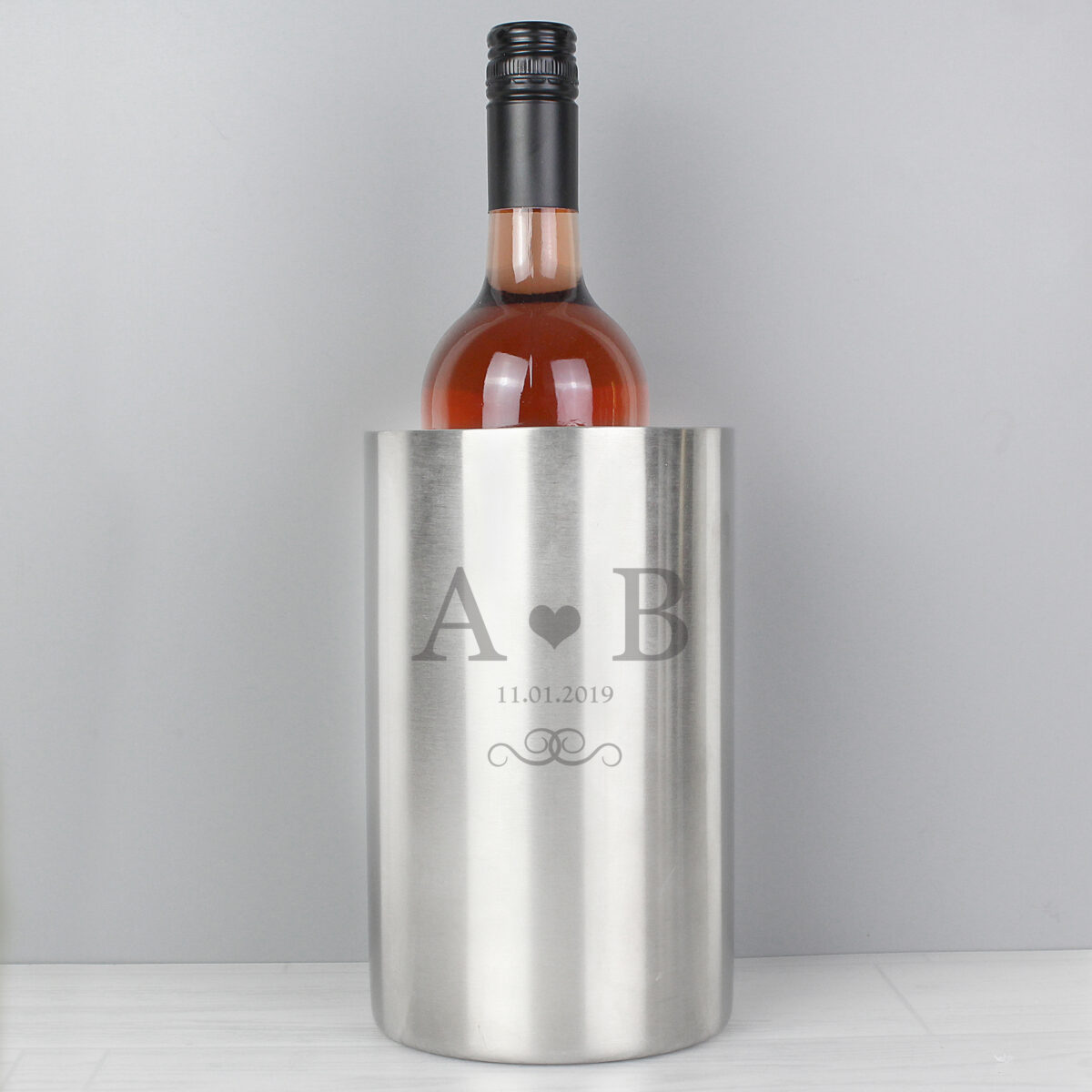 Personalised Monogram Stainless Steel Wine Cooler - Image 3