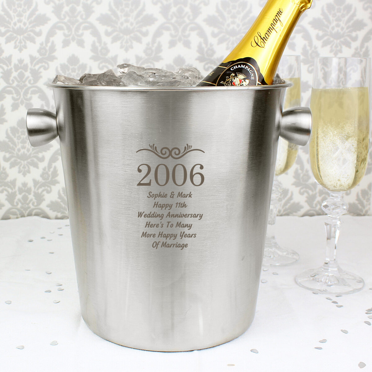 Personalised Number Frame Stainless Steel Ice Bucket - Image 2