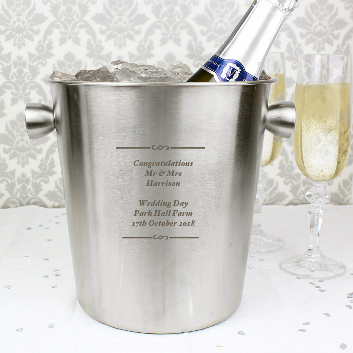 Personalised Any Message Stainless Steel Ice Bucket - Image 2