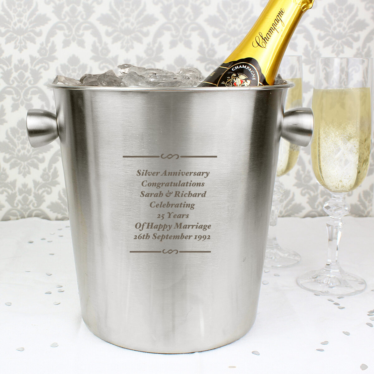Personalised Any Message Stainless Steel Ice Bucket - Image 3