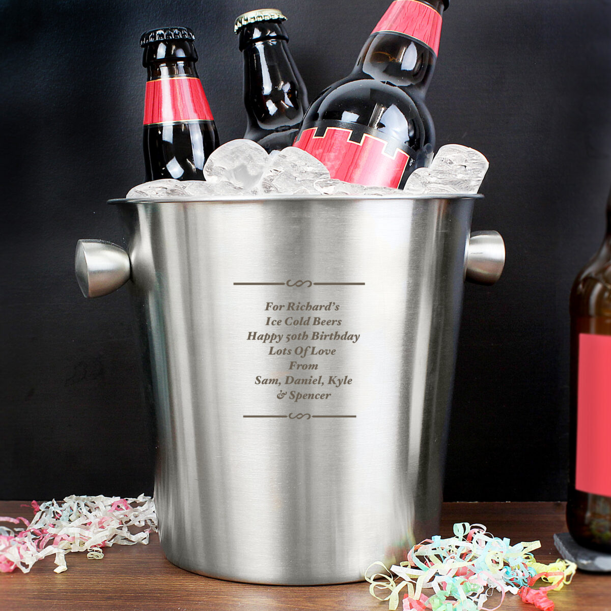Personalised Any Message Stainless Steel Ice Bucket - Image 4