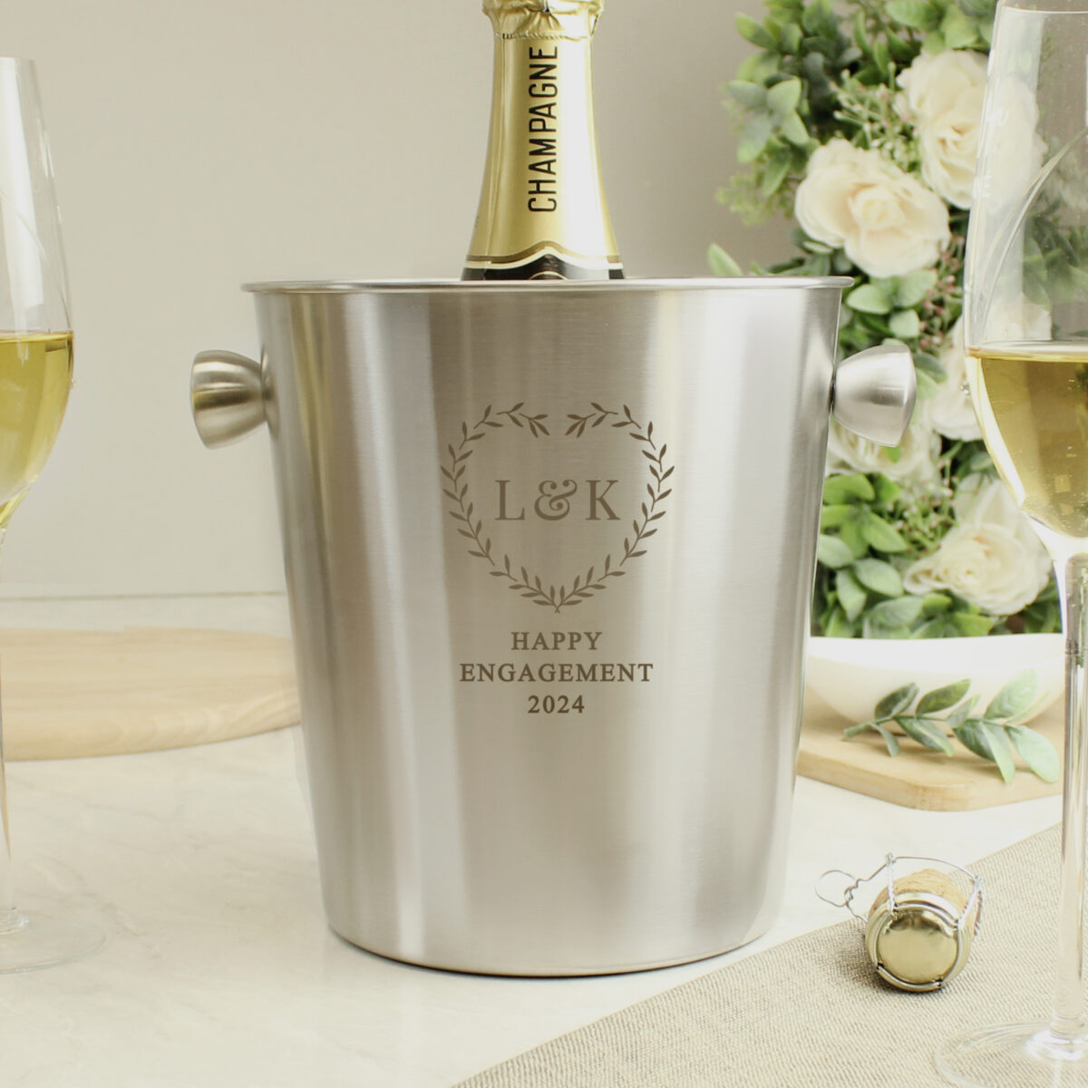 Personalised Botanical Stainless Steel Ice Bucket - Image 2