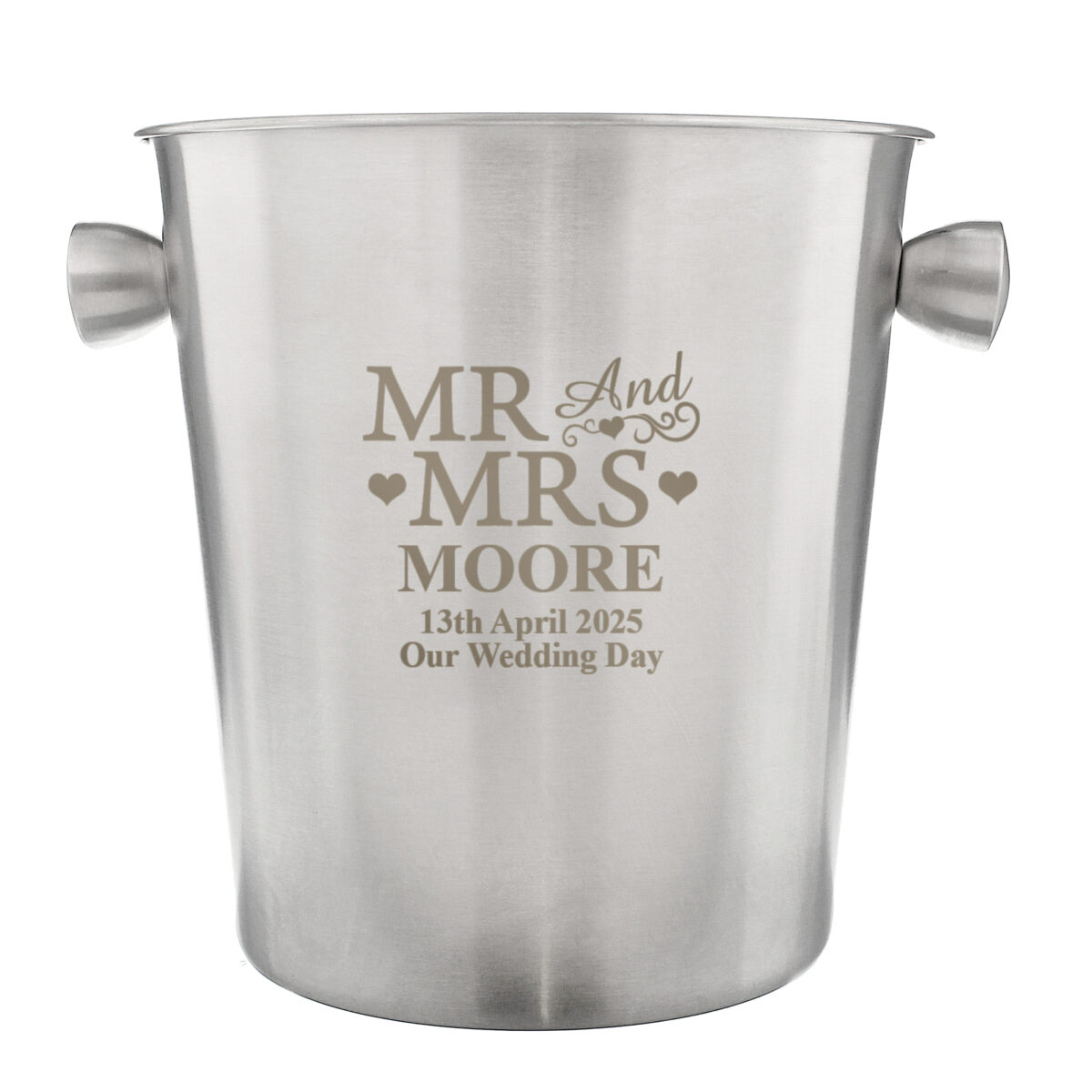 Personalised Mr & Mrs Stainless Steel Ice Bucket - Image 3