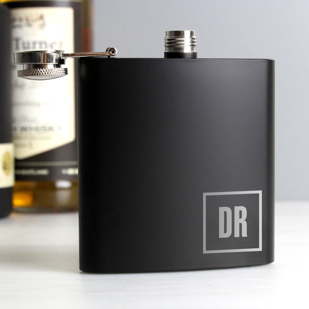 Personalised Initials Black Hip Flask - Image 5
