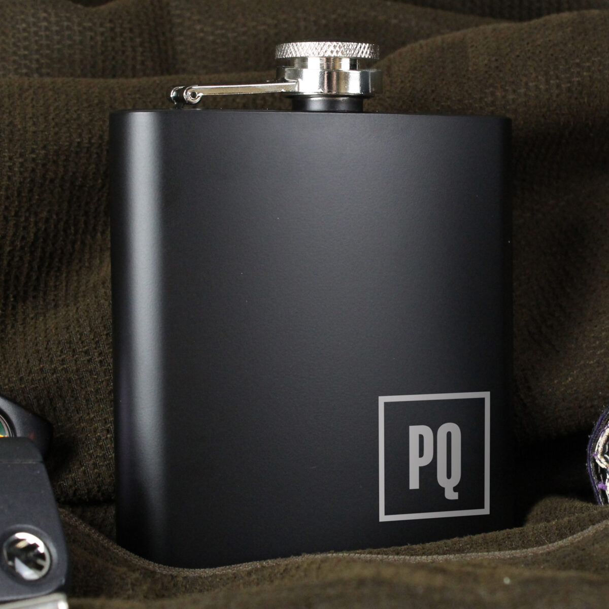 Personalised Initials Black Hip Flask - Image 6
