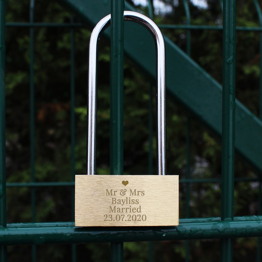 Personalised Heart Motif Any Message Padlock - Image 2