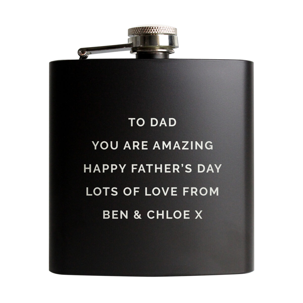 Personalised Free Text Black Hip Flask - Image 4