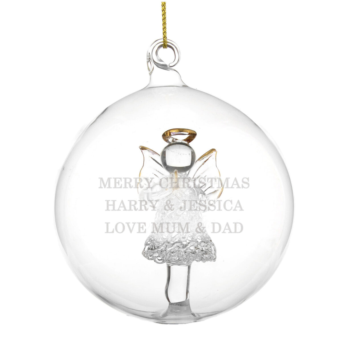 Personalised Glass Christmas Angel Bauble - Image 4
