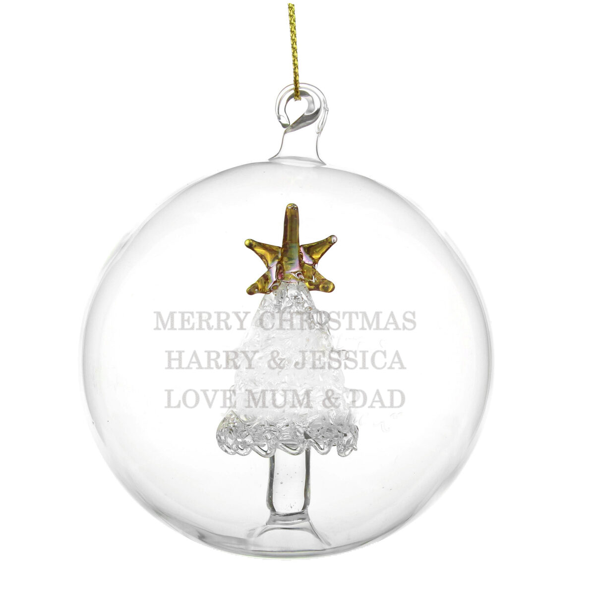 Personalised Glass Christmas Tree Bauble - Image 3