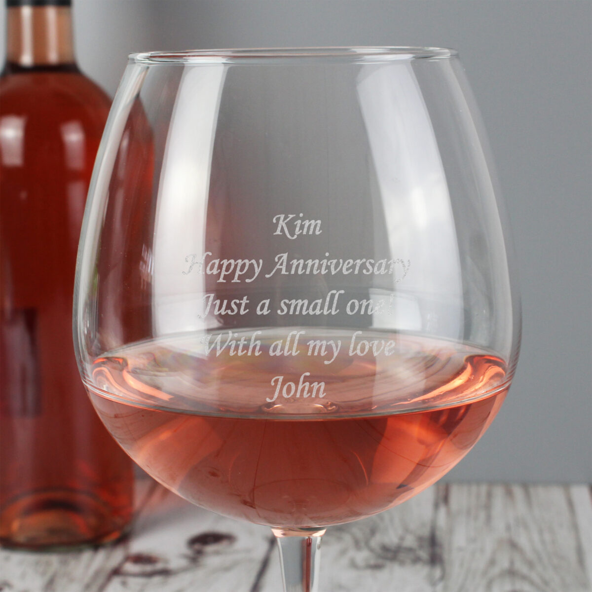 Personalised Bottle of Wine Glass - Image 3