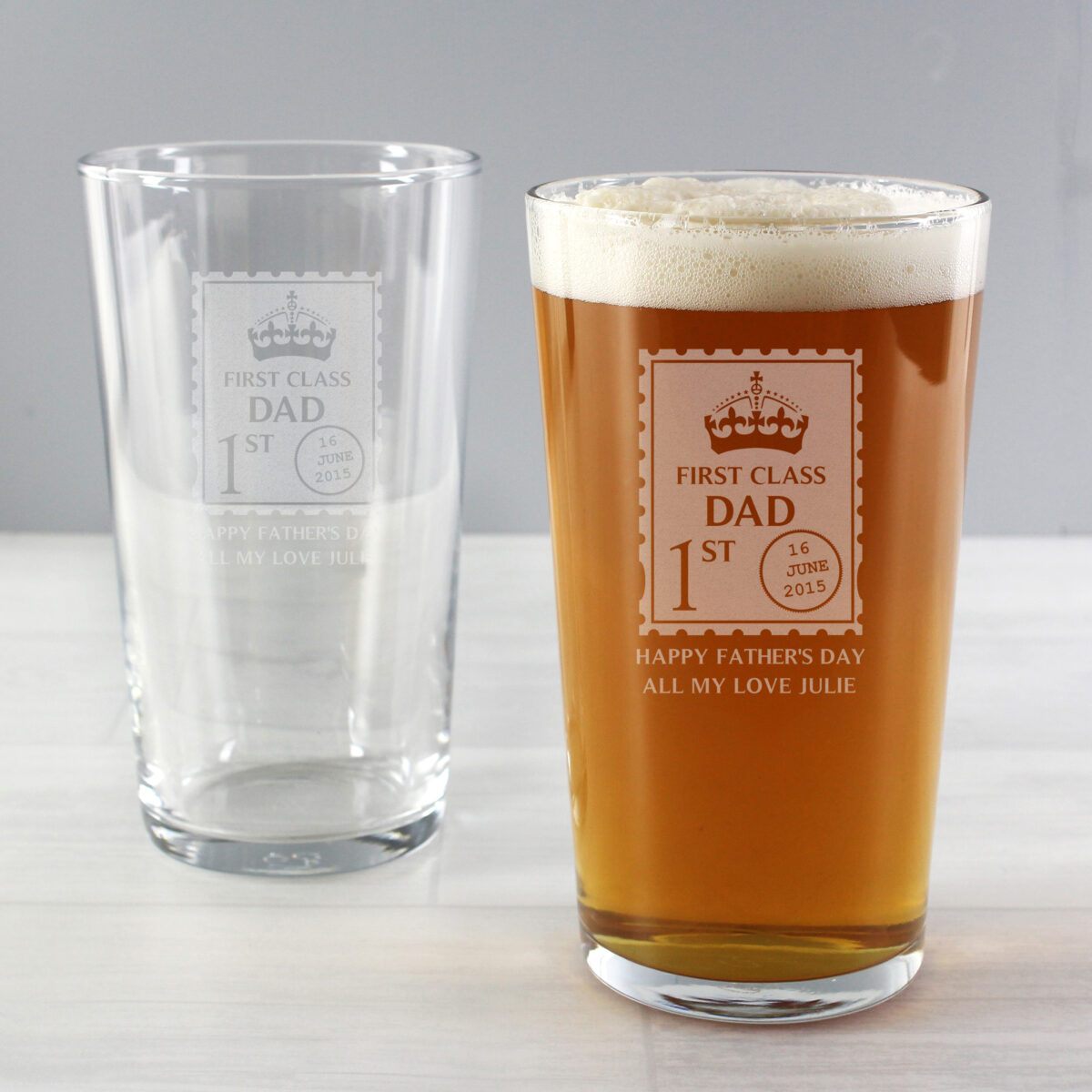 Personalised 1st Class Pint Glass - Image 3