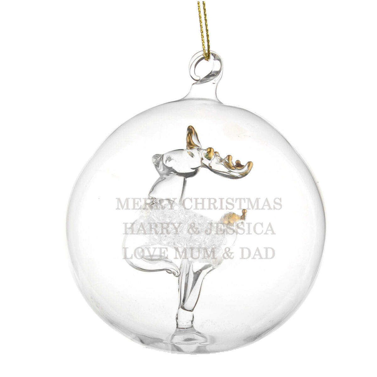 Personalised Glass Reindeer Bauble - Image 4