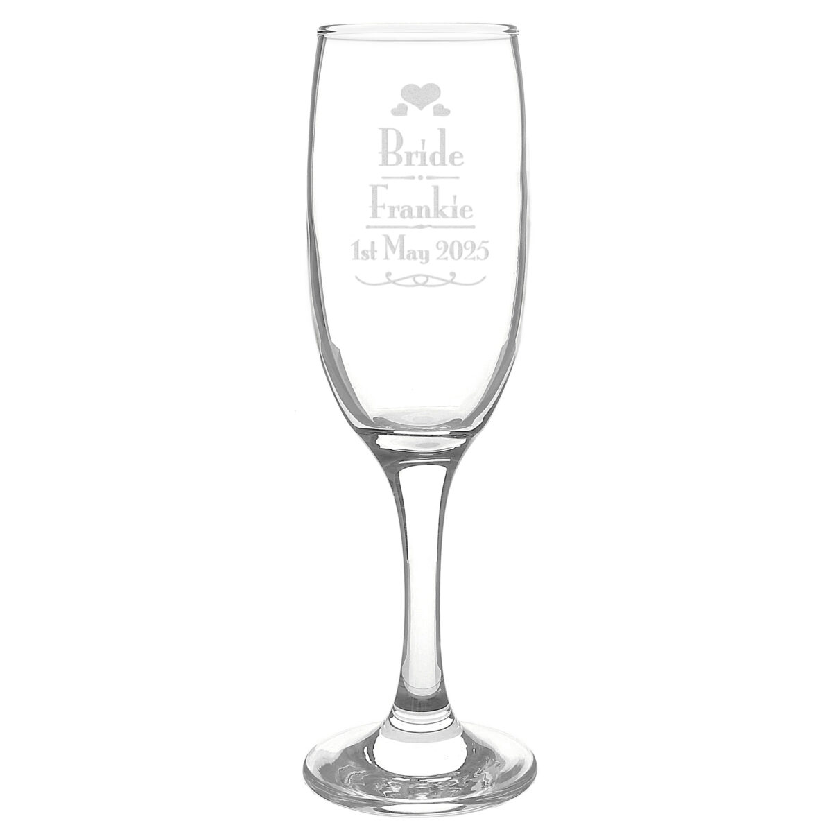Personalised Decorative Wedding Bride Glass Flute - Image 4