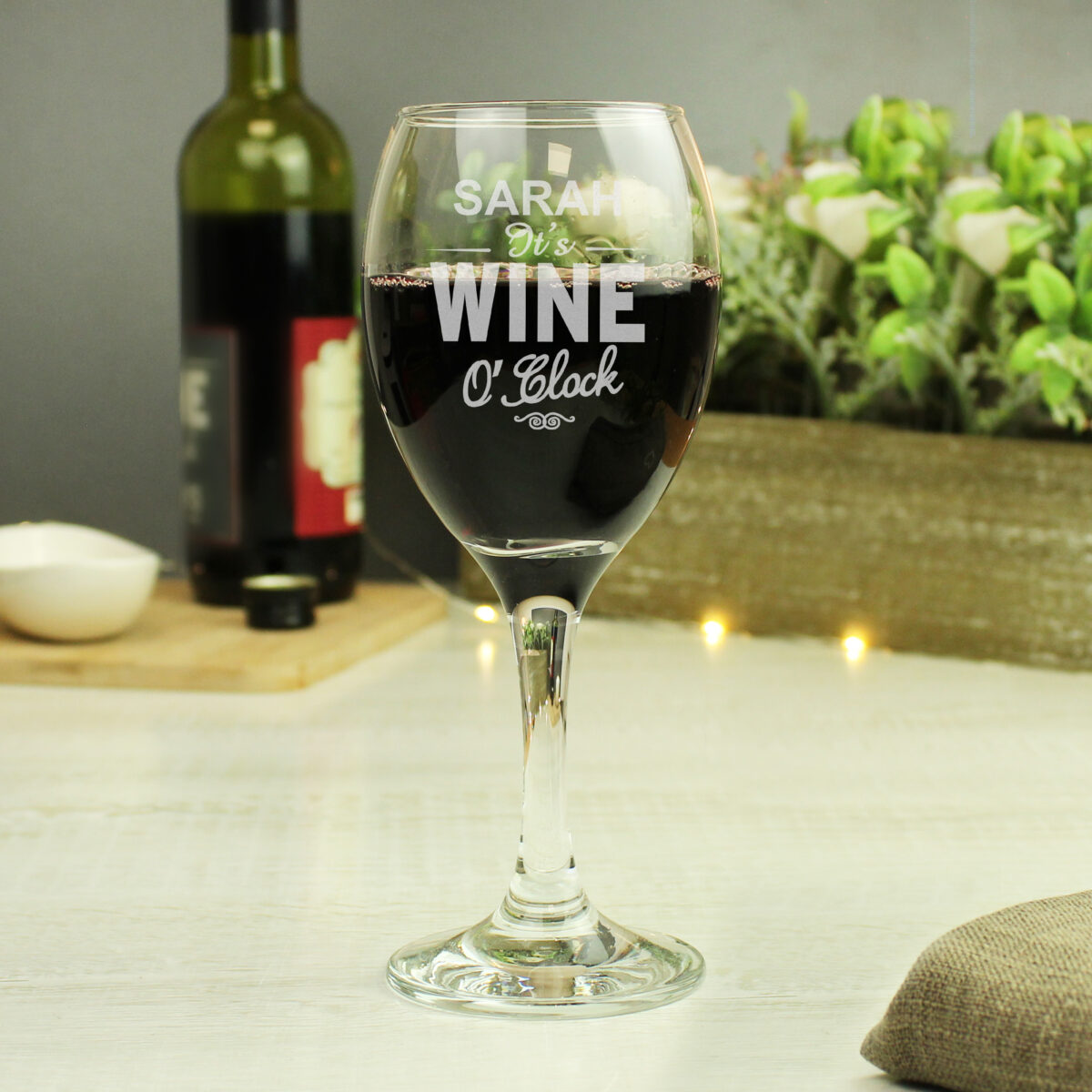 Personalised Wine O'Clock Engraved Wine Glass - Image 2