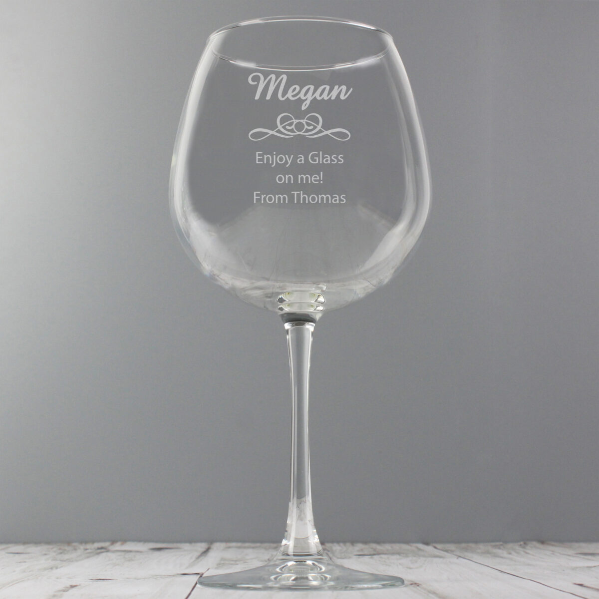 Personalised Decorative Bottle of Wine Glass - Image 2