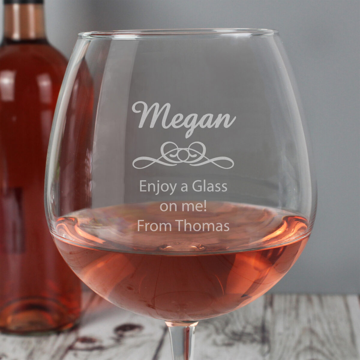 Personalised Decorative Bottle of Wine Glass - Image 5