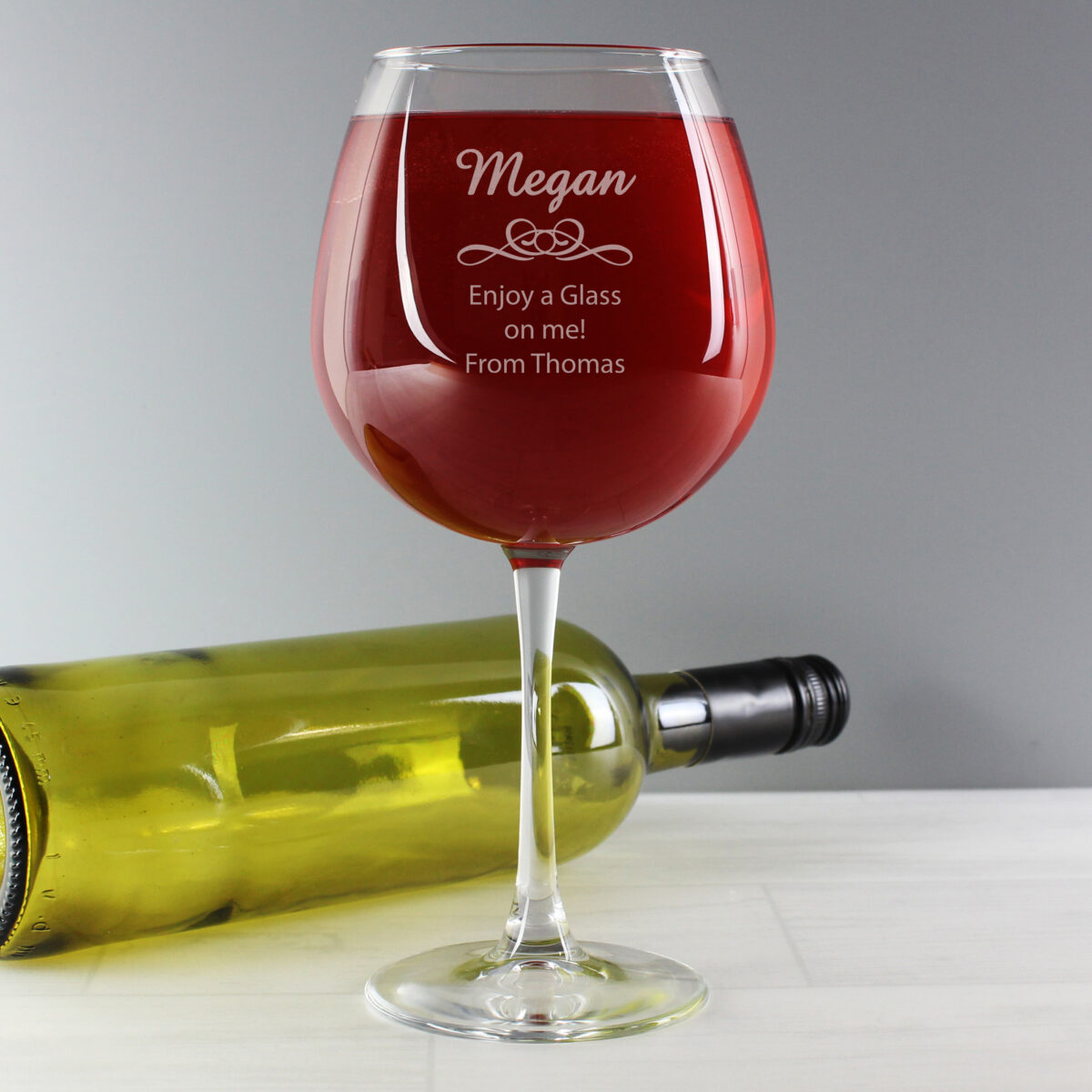Personalised Decorative Bottle of Wine Glass - Image 6