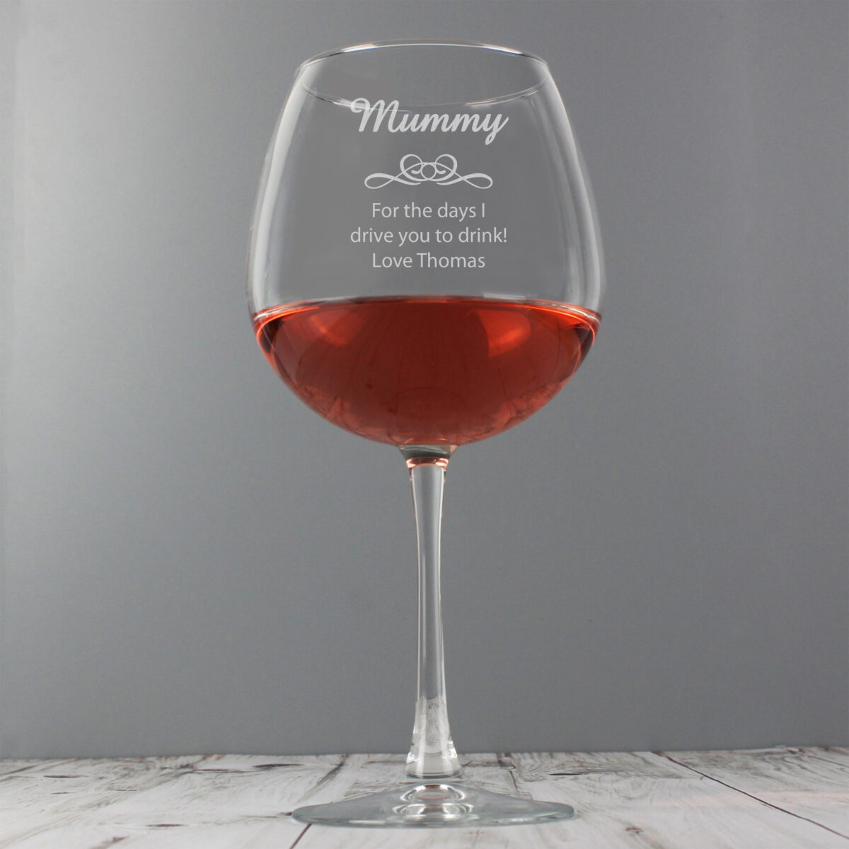 Personalised Decorative Bottle of Wine Glass - Image 7