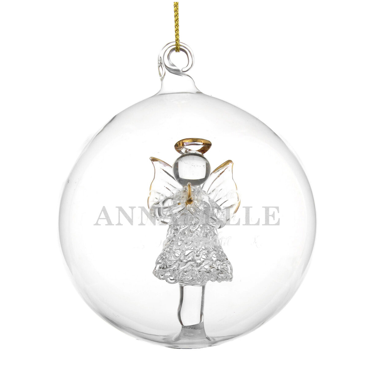 Personalised Name Only Angel Glass Bauble - Image 3