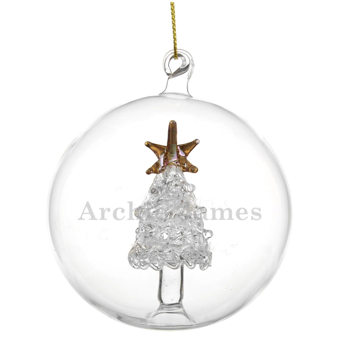 Personalised Name Only Christmas Tree Glass Bauble - Image 3