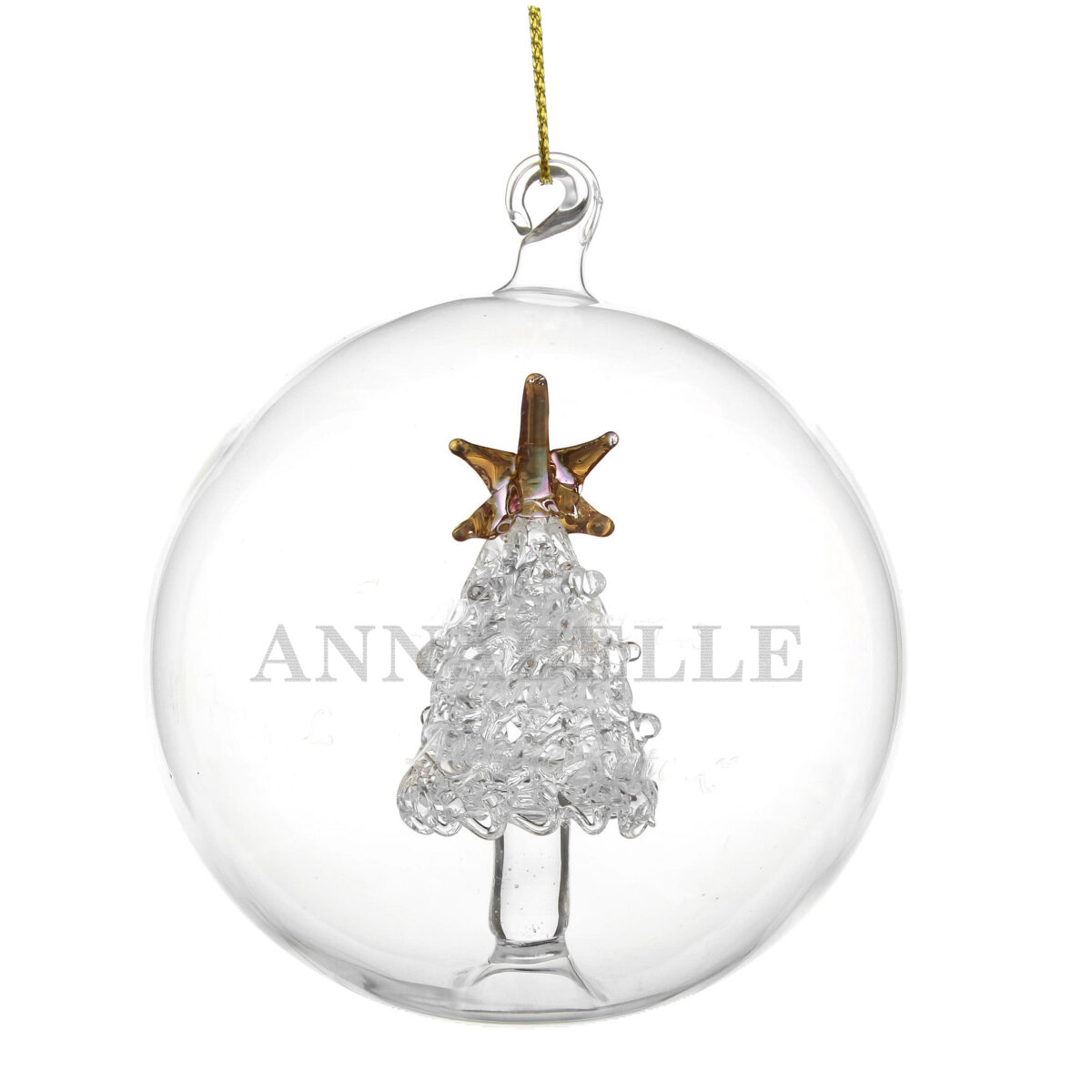 Personalised Name Only Christmas Tree Glass Bauble - Image 4