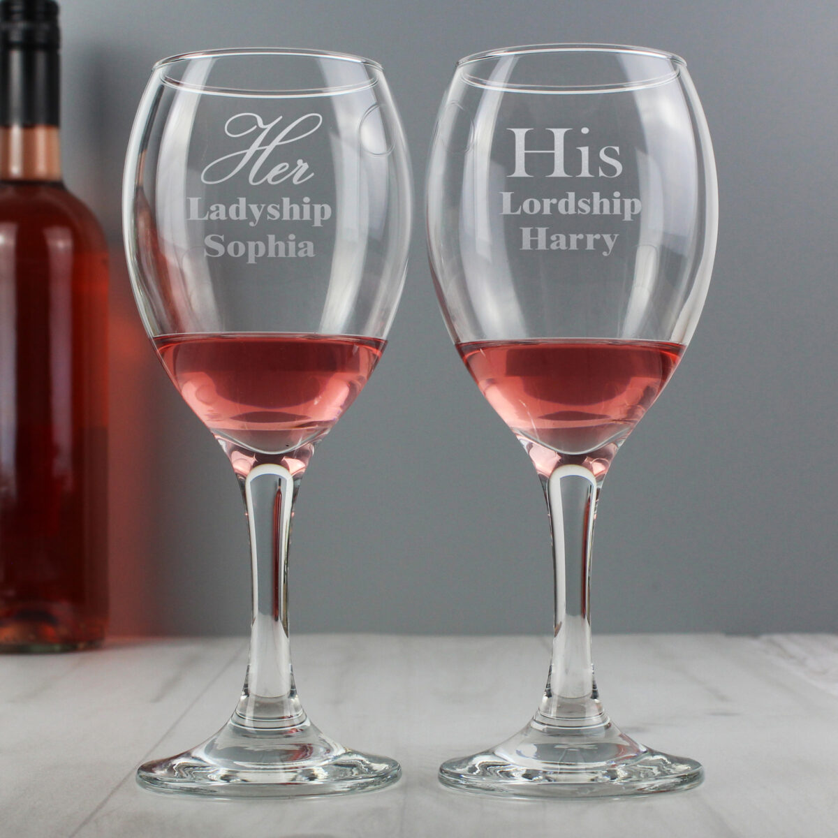 Personalised His & Her Wine Glass Set - Image 2