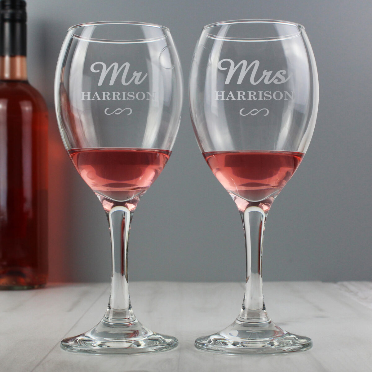 Personalised Mr & Mrs Wine Glass Set - Image 2