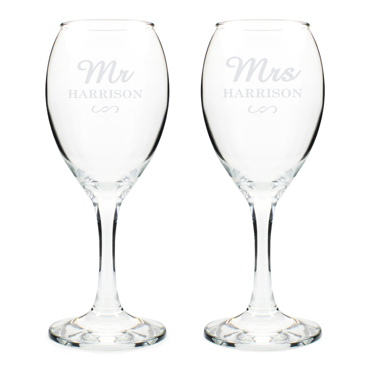 Personalised Mr & Mrs Wine Glass Set - Image 3