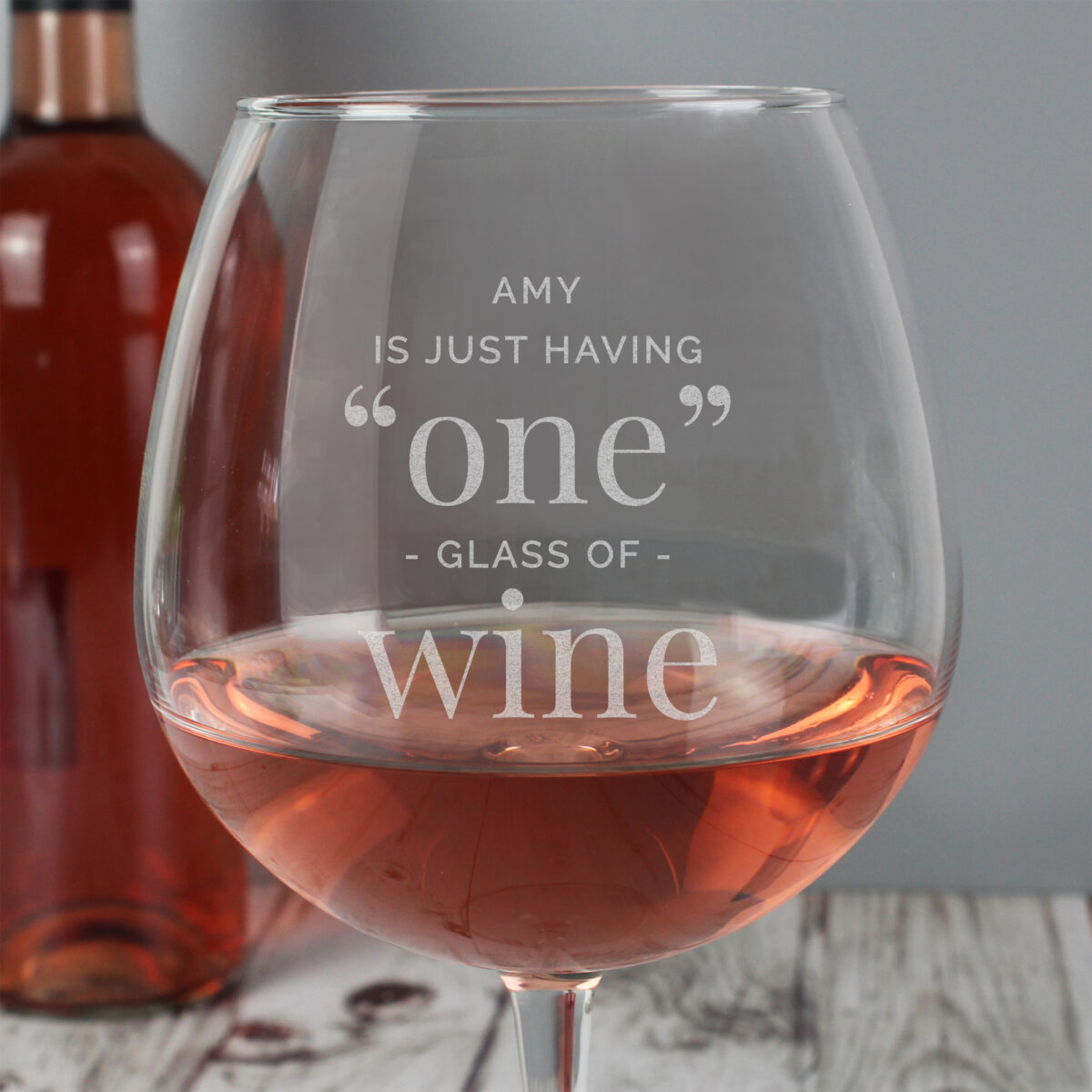 Personalised 'One Glass' Bottle of Wine Glass - Image 3
