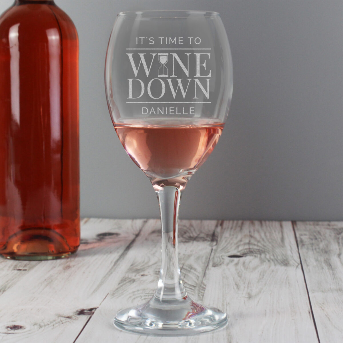 Personalised 'It's Time to Wine Down' Wine Glass - Image 4