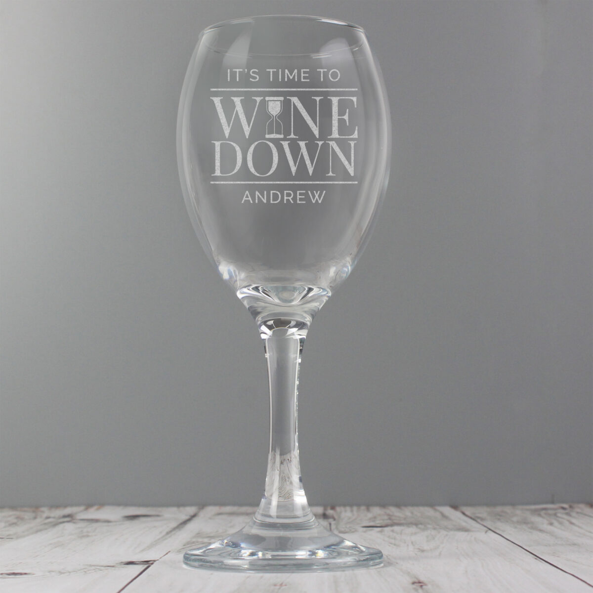 Personalised 'It's Time to Wine Down' Wine Glass - Image 5