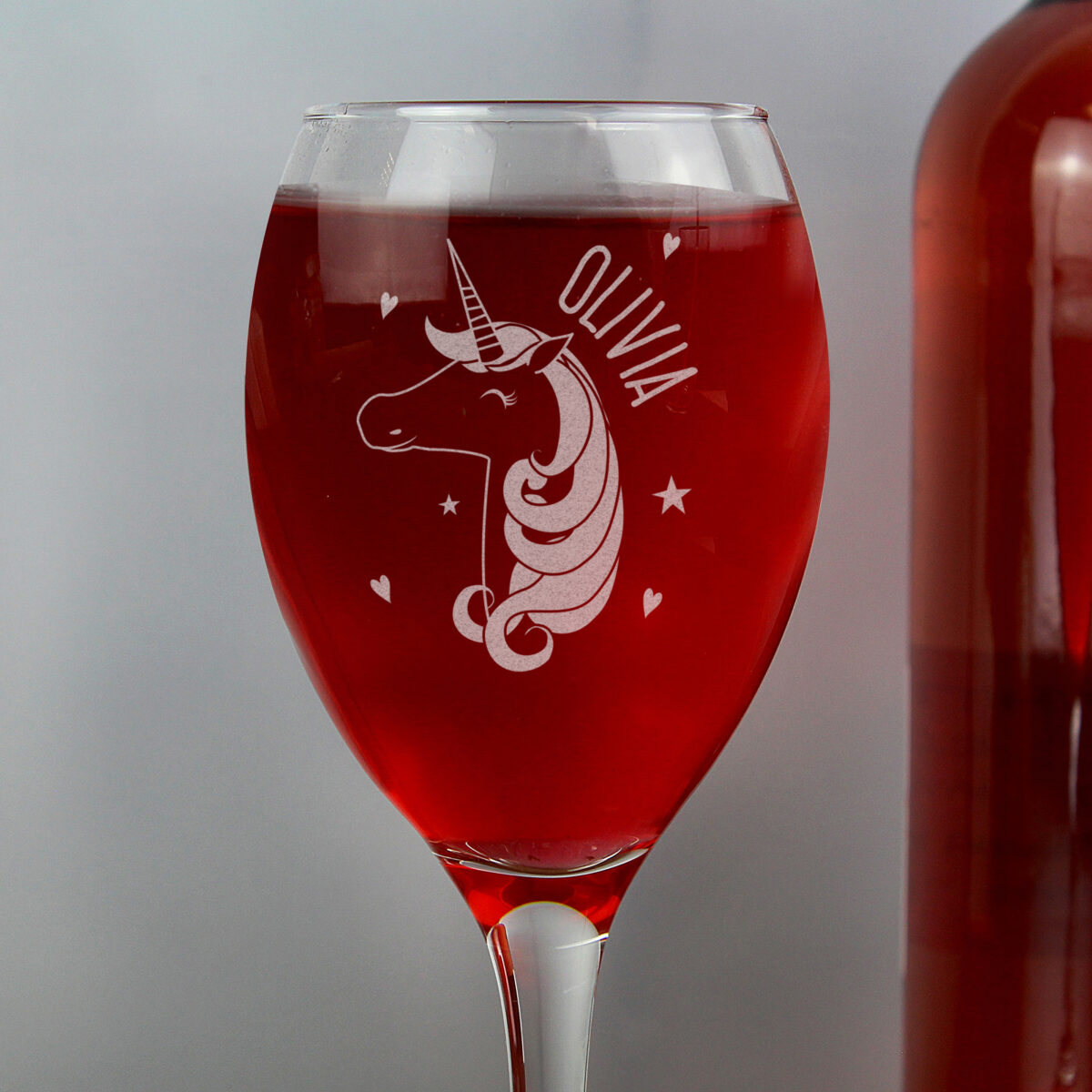 Personalised Unicorn Engraved Wine Glass - Image 2