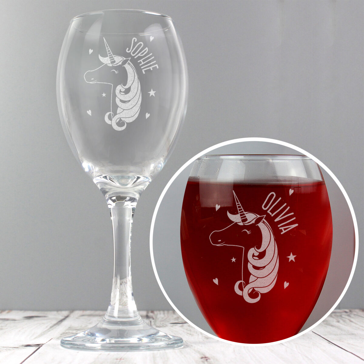 Personalised Unicorn Engraved Wine Glass - Image 3