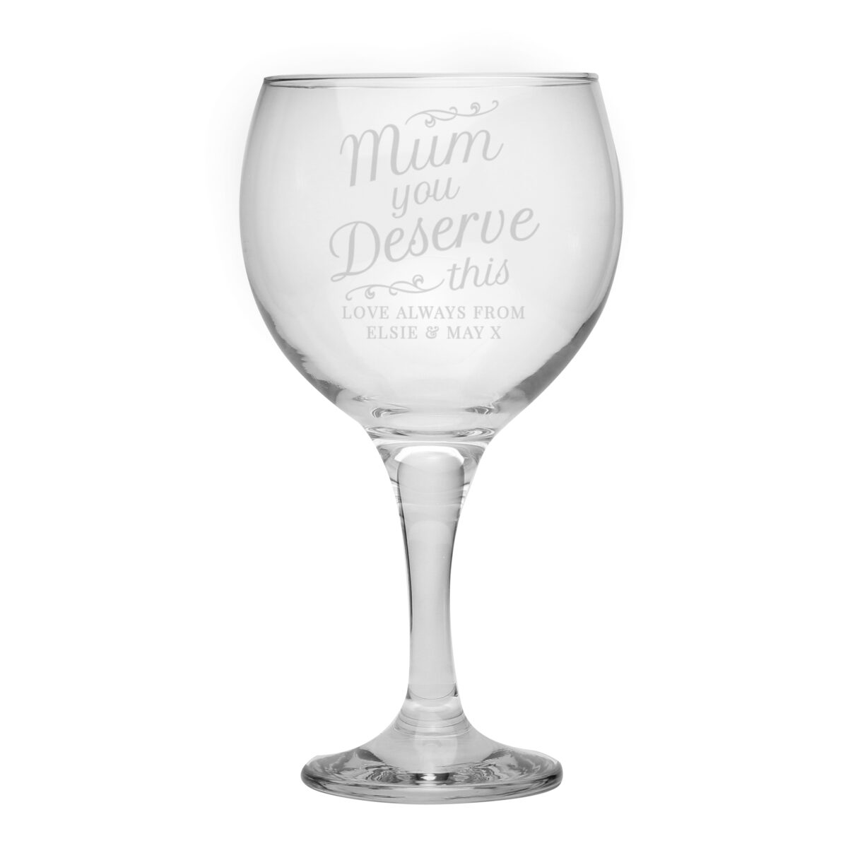 Personalised 'Mum You Deserve This' Gin Balloon Glass - Image 3