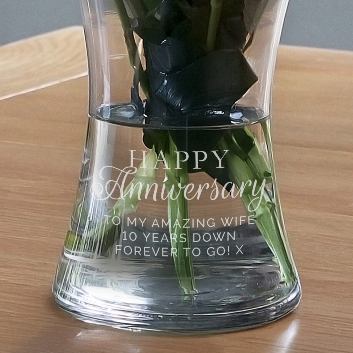 Personalised 'Happy Anniversary' Glass Vase - Image 2