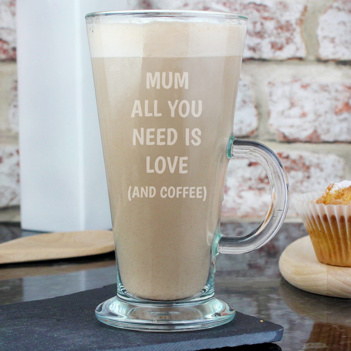 Personalised All You Need Is Love Latte Glass - Image 2
