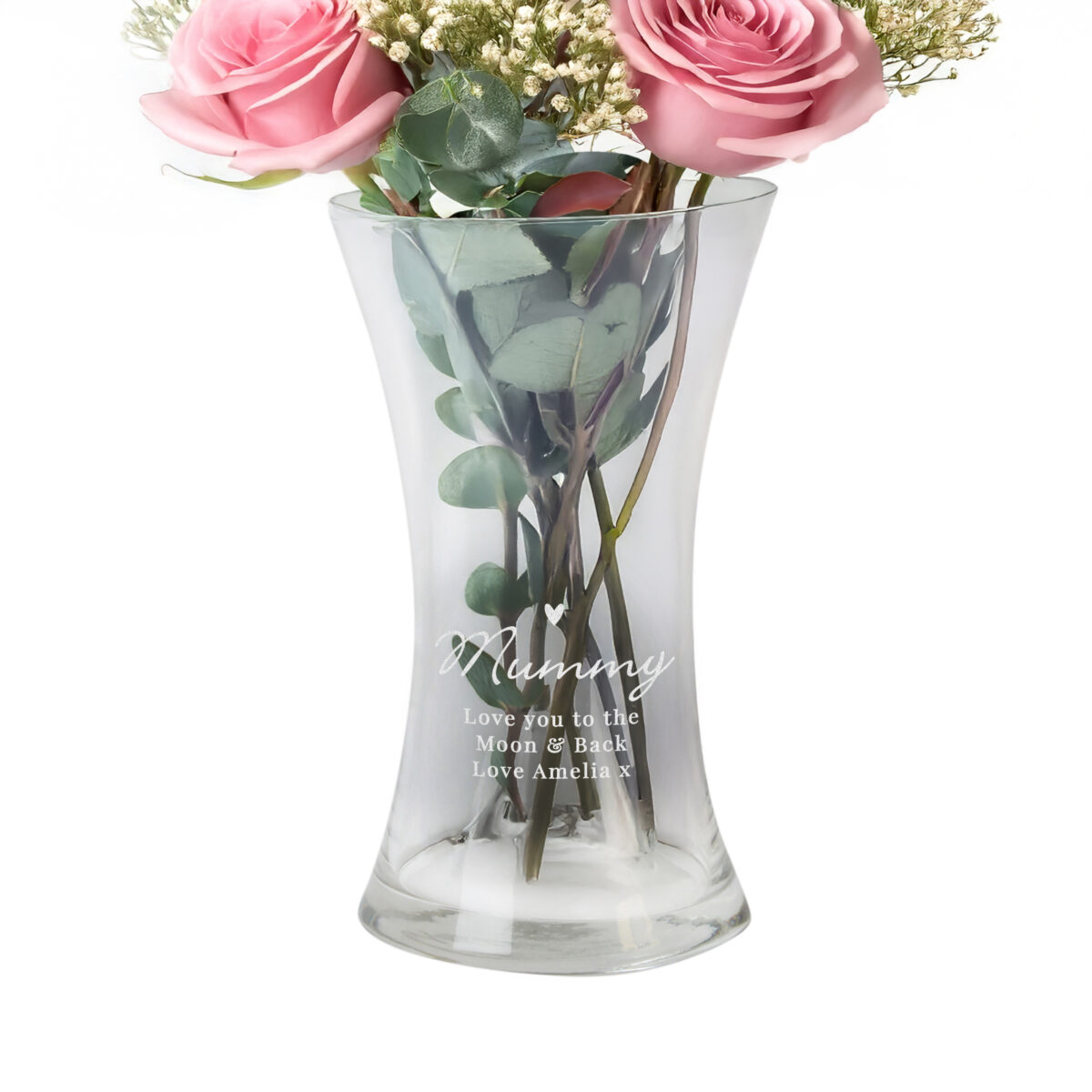 Personalised Love Heart Glass Vase - Image 3