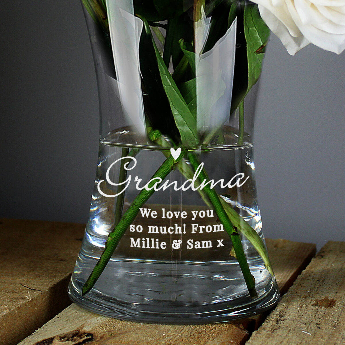 Personalised Love Heart Glass Vase - Image 4